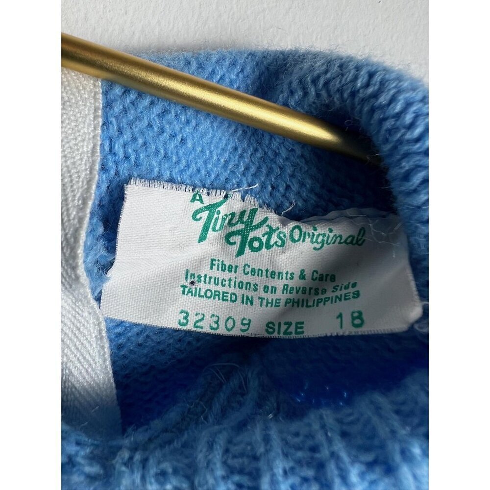 vintage tiny tots blue ski sweater 18 months - Picture 7 of 10
